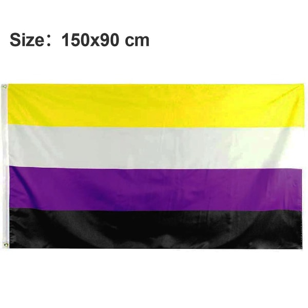 90*150 cm Flagg - Levende farger og UV-bestandig - Dobbeltsøm - Kjønnsidentitetsflagg Polyester med messingøyer