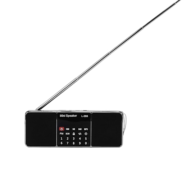 Mini Bärbar Uppladdningsbar Stereo L-288 FM Radiohögtalare LCD-Skärm Stöd för TF-kort USB-disk MP3 Mu