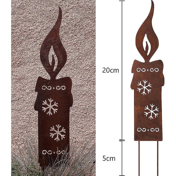 Blomsterpottelys - Hagepynt i metall - 20 cm - Naturlig rustpatina