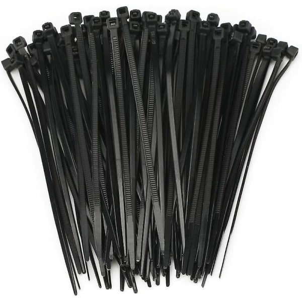 100 stk. Kabelstrips 100x3mm, Nylon Kabelstrips, Justerbar Havekabelstrips Sort