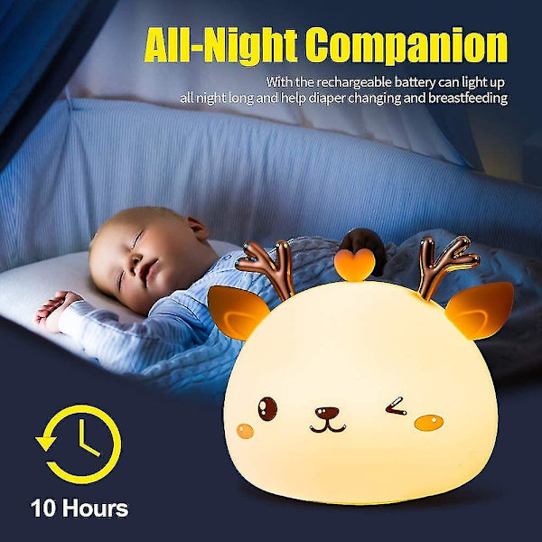 Sengsidebordslampe, Led Moderne Natbord Bordlampe, Fawn