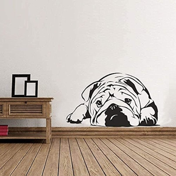 Bulldog Dog Art väggdekaler för heminredning PET valp väggmålning för pojkar i barnrum