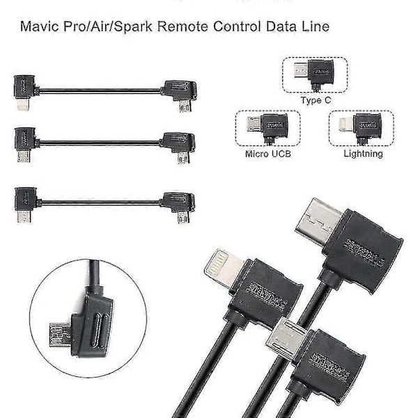 Startrc 10cm Lightning till Micro USB Konverteringskontakt Datakabel för Dji Mavic Mini/Air, Shark Fjärrkontroll G