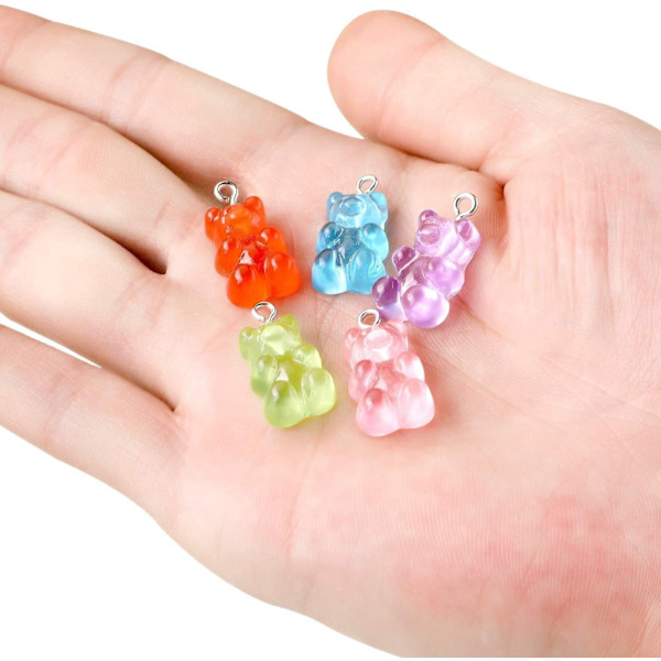 90 st spänne björn charm 9 färger harts björn charm
