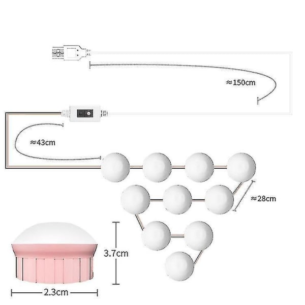 6 lysdioder dimbar makeup USB touch ( )