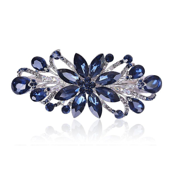 Flower Luxury Jewelry Design Hairpin Rhinestone Hairpin (dark Blue)