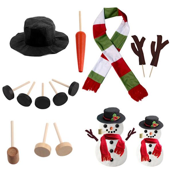 Julsnögubbe-kit Söt DIY Snögubbe Dekorativ Ornament Tillbehör (C)