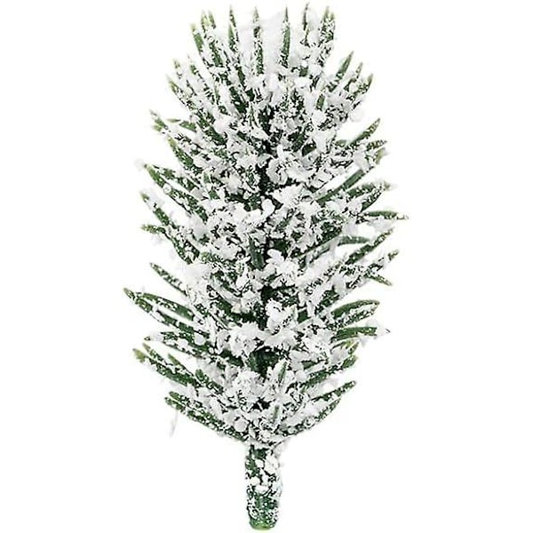 Sæt af 20 Dekorative Gran Grene | Snedækkede | 6cm Lange | 20 Kunstige Gran Grene Dekoreret med Snefnug | Adventskrans Dekoration | Grøn