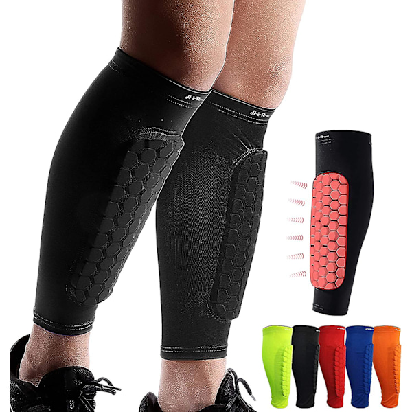 Fotbollsskydd Shin Pads För Barn Ungdom Vuxen, Vaden Kompressionsskydd Med Bikakekuddar, Stöd För Shin Splint Baseboll Boxning Kickboxning Mtb