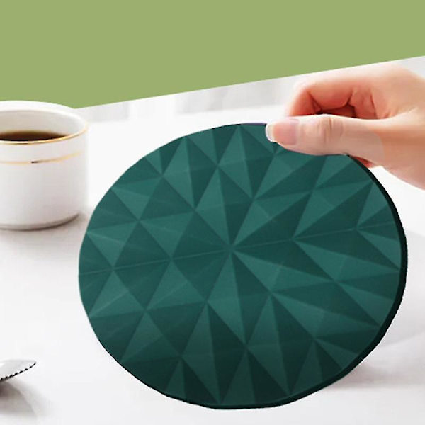 1 cm extra tjock geometrisk silikonbordsmatta halkfri mjuk underlägg värmebeständig bordsunderlägg (röd)
