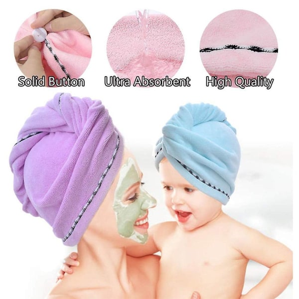 3-pakke mikrofiber hårhåndkleinnpakninger for hurtigtørkende anti-krushode turban