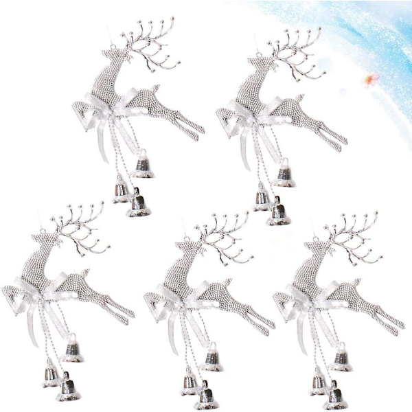 5 st Silver Julgran Julkula Rensa Form Hängande Hänge Renar Jul Miniatyrer Hem Dekorationer Layout Dekorativa Rekvisita Utan Rep