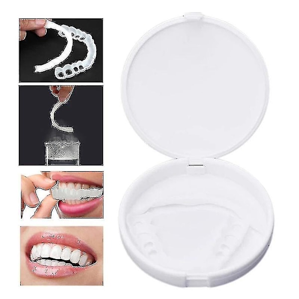2 st Snap On Smile Övre Falska Tänder Tand Veneers Protes Set