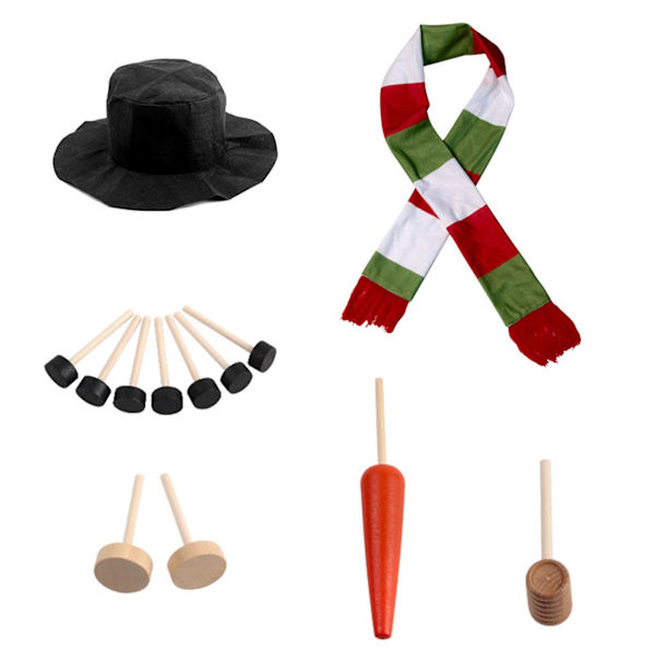 Julsnögubbe-kit Söt DIY Snögubbe Dekorativ Ornament Tillbehör (C)
