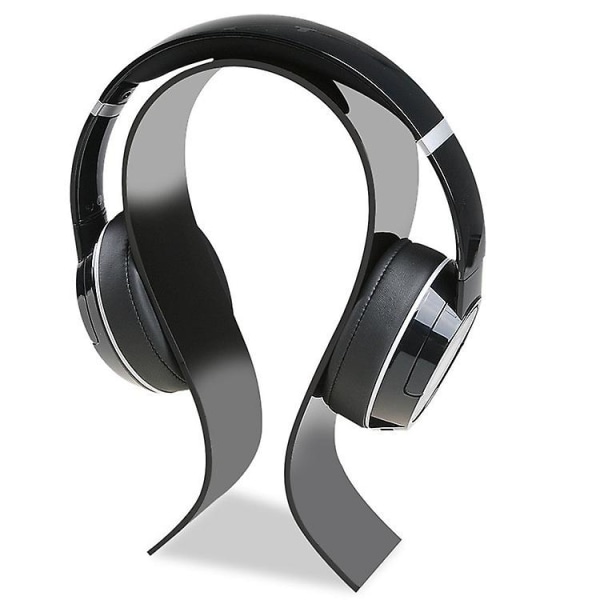 Kuulokejalusta Universal kuulokepidike U-muotoinen kuulokejalusta Moderni akryylikuuloketeline Pelikuulokkeiden pidike/ripustin, erittäin paksu - musta hea