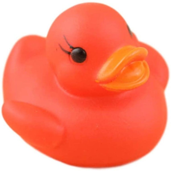 Klassisk badleksak i gummi med LED-vattensensor, blinkande anka som flyter i vatten, badankor för badrum, dusch, lek, simning, sommarstrand (rosa)