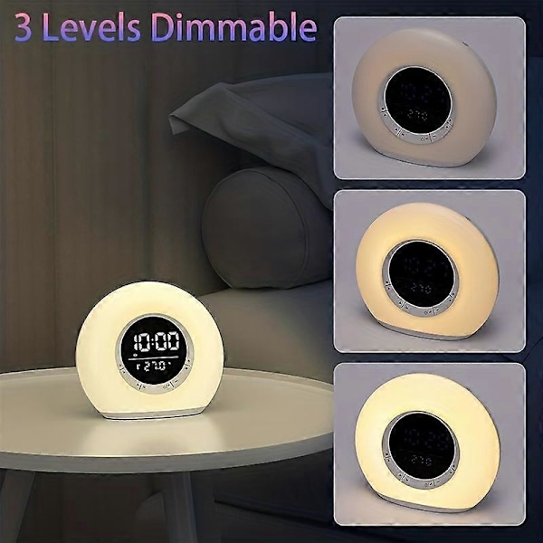 Bluetooth-högtalare Klocka LED Väckarklocka med RGB Ljud och Atmosfärsbelysning