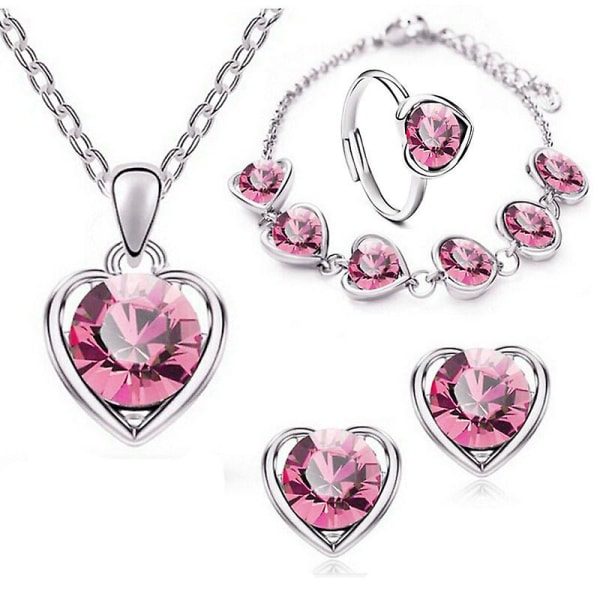 Nytt modehänge hjärtformad kärlek 8 st smycken nyckelbenskedja
