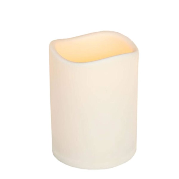 6" Stort beige Bisque LED oplyst, flammeløst batteridrevet stearinlys