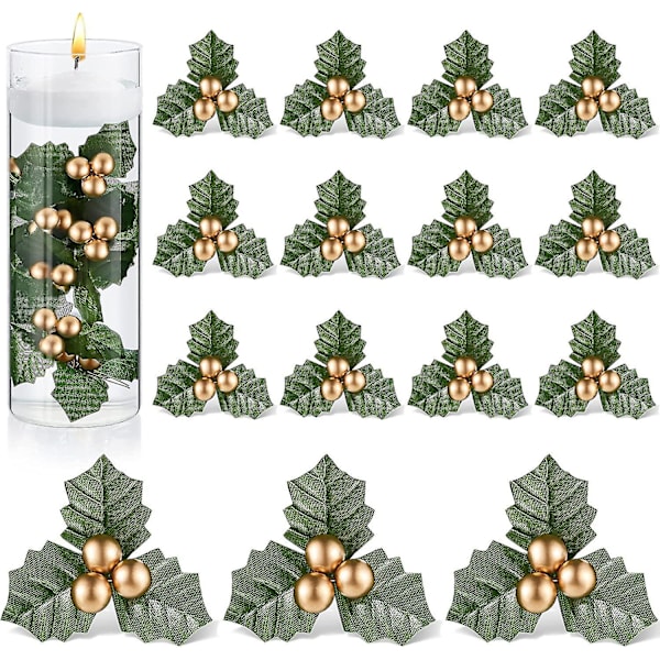 Julgransslingor med konstgjorda bär i rött och gröna blad för julkransarrangemang