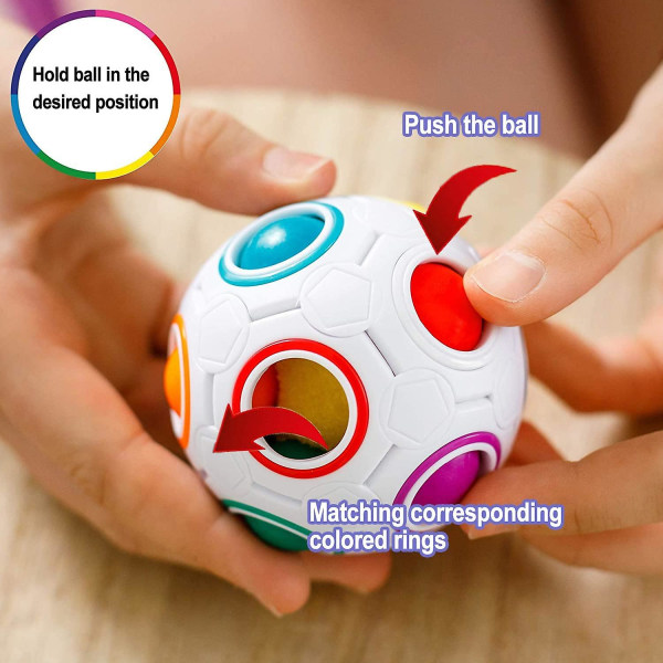 Magic Rainbow Puzzle Ball, Speed ​​Cube Ball Pusselspel Roligt Stressrelief Magic Ball Brain Teaser Fidget Toys