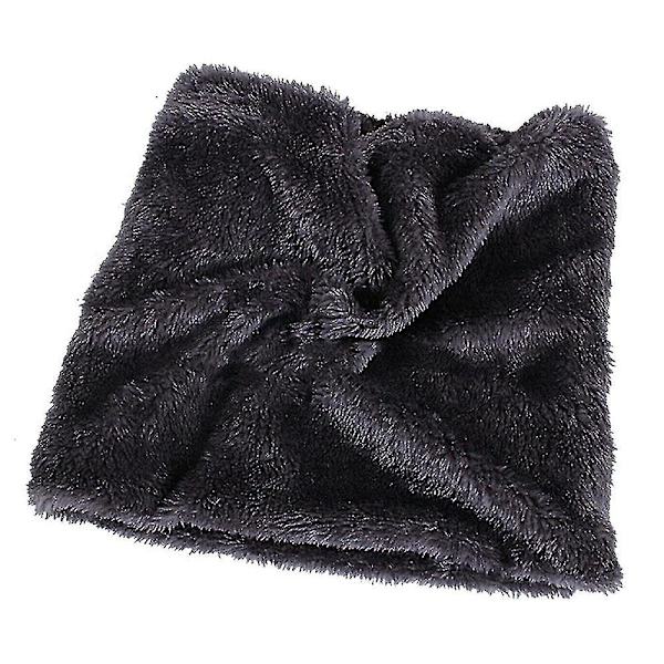 Mænds varm vinter spids beanie hat sjal sæt fleece foret udendørs strikket hue (marineblå)