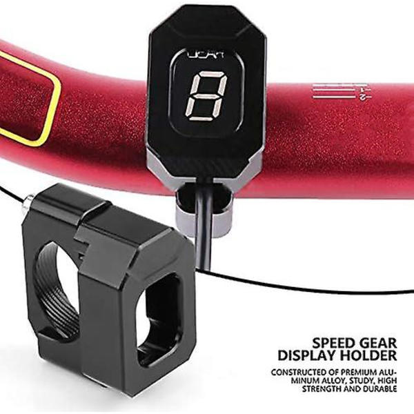 Speed Gear Display Holder Passer til 22mm, 28mm, Universal Motorcykel Speed Gear Display Indikator Holder Beslag Sort, Motorcykel Universal Gear Display Brac