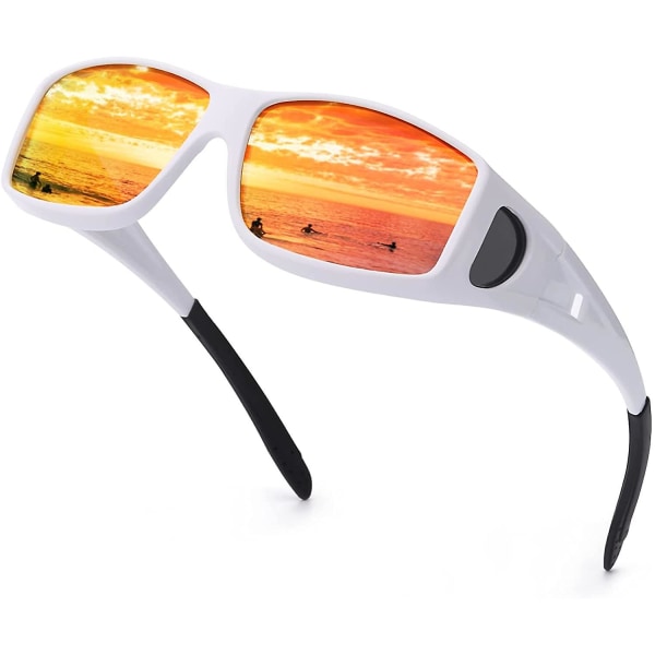 Velegnet til mænd og kvinder at bære polariserede wrap-around solbriller over briller, med UV-beskyttelsesfunktion