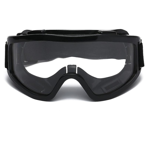 Motocross Goggles Resin Anti-UV tåkebriller Clear for Outdoor Sports Motorsykkel Ski Sykkel Goggle Klar linse svart
