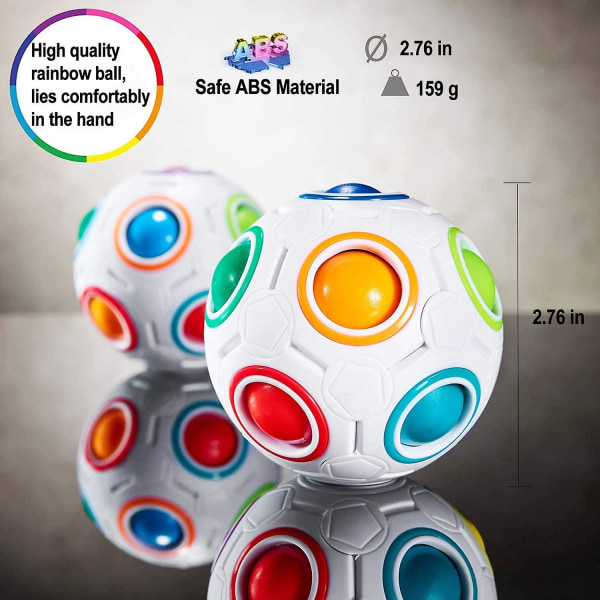 Magic Rainbow Puzzle Ball, Speed ​​Cube Ball Pusselspel Roligt Stressrelief Magic Ball Brain Teaser Fidget Toys