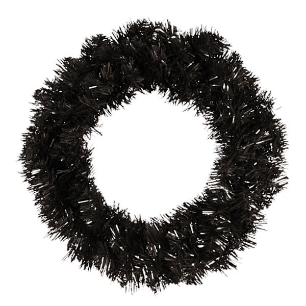 Julkrans Svart Cirkel Ornament LED Ljusslinga Glad Jul Dekorationer (D)