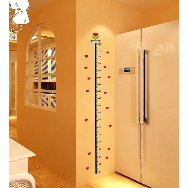 Højdemål klistermærker Vægklistermærke med 20-200 cm lineal til børneværelset Legerum