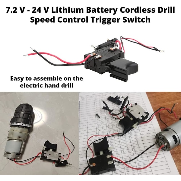 Trigger Switch Lithium Batteri Trådløs Hastighedsboremaskine Hastighedskontrol, 7.2-24V Elektrisk Boremaskine Trigger Switch