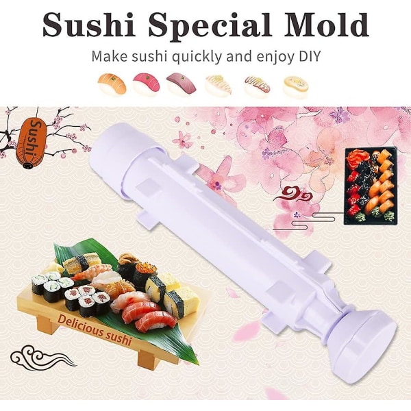 Profesjonell Super Space Sushi Bazooka, Oppgradert Sushi Rull Form, Matkvalitet Plast, Sushi Maker, Ris, Grønnsaker, Kjøtt, DIY Sushi Making Kit