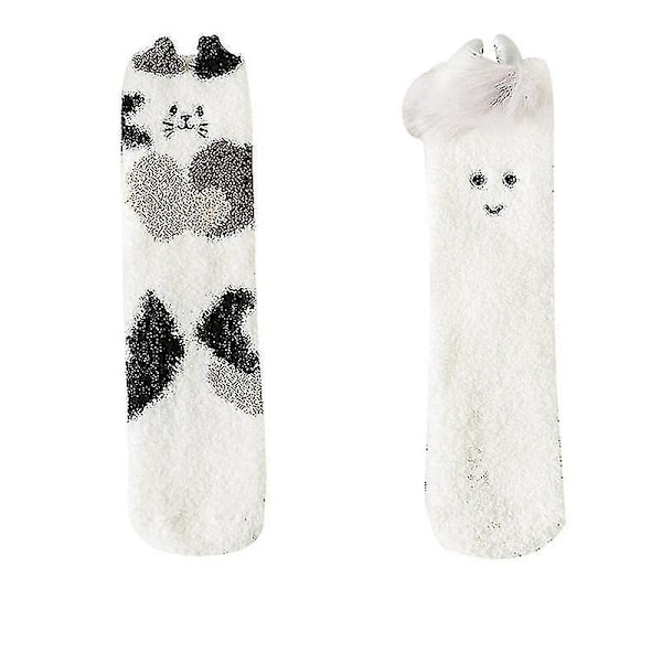 2 par Fuzzy Sokker for Kvinner - Koselige Vintersokker, Myke og Fluffy, Søte Dyr, Hjemmesko