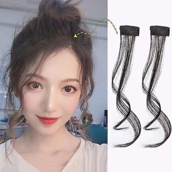 Hår Extensions Raka Highlight Hårdelar Falska Streak Curls(Mörk）