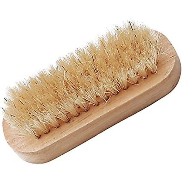 Dubbelsidig hand- och nagelborste nagelborstar fingerhandar manikyr tvättborste nagelskrubb rengöringsborste handnagelborstar trä 1 st