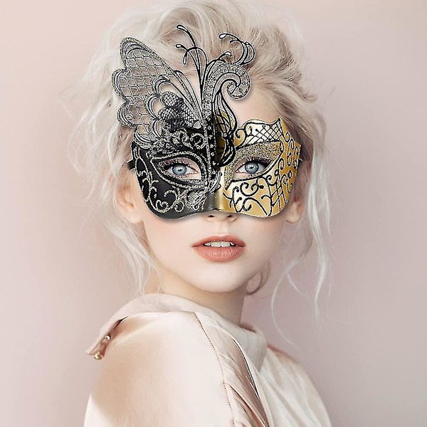 Masquerade-pari-naamiot, timanttijuhlanaamio, venetsialainen elegantti metallimaski