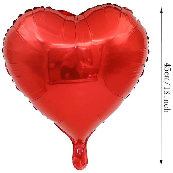 Punaiset sydänilmapallot, 20 kpl 18 tuuman folio sydänilmapallot, ystävänpäivä