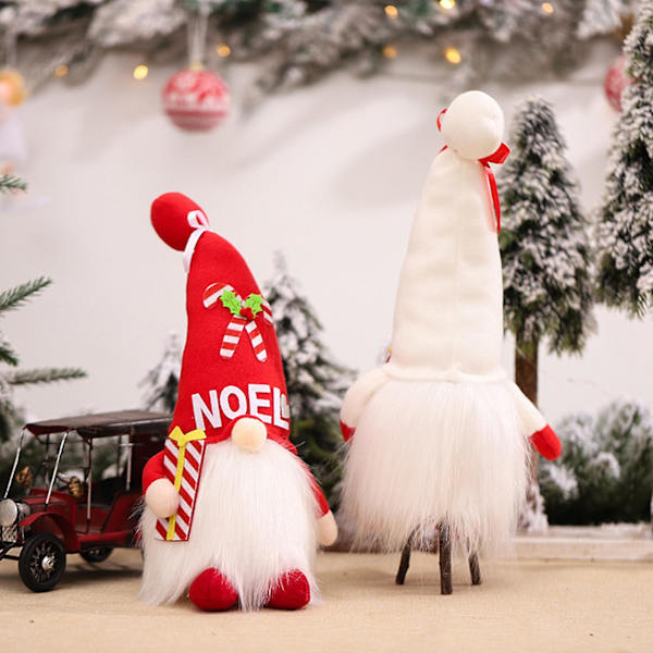Ansiktslös Docka Kreativ Lätt Mjuk LED-Glödande Tomte Docka Juldekoration för Hemmet