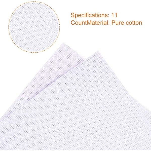 6 st vita broderade canvas i canvas