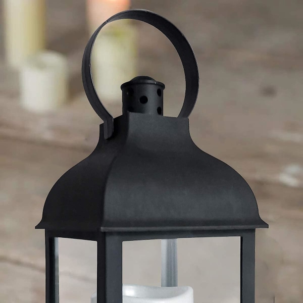 Dekorativ lykta med flamlös LED-ljus med timer, batteridriven