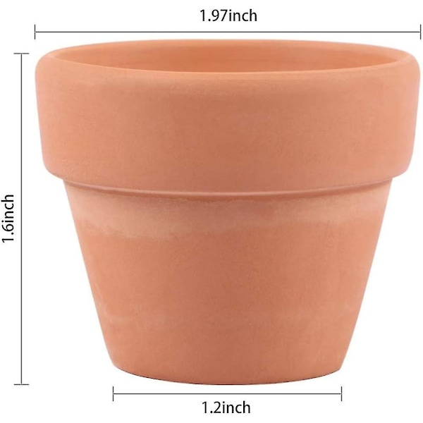 Små Mini Lerpotter, 12 stk 1.2\" Terrakotta Potte Ler Keramik Potteri Plantepotte, Kaktus Blomst Børnehave Terra Cotta Potter, Med Drænhul, Til Indendørs/