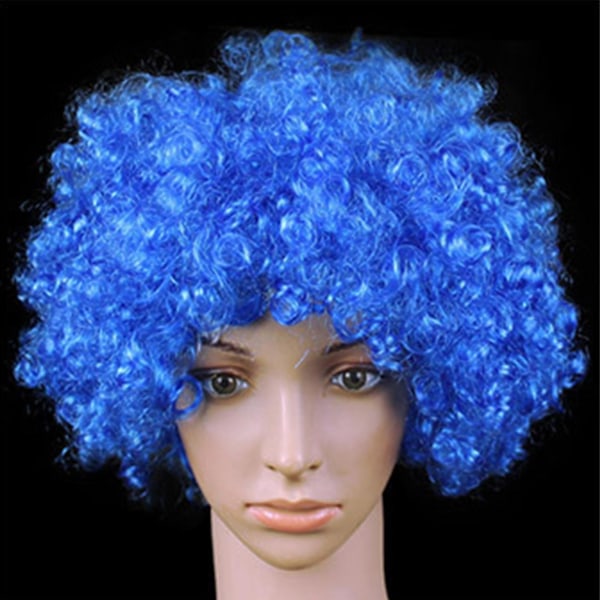 Halloween Fargerik LED Lys Afro Krøllete Klovn Parykk Cosplay Blinkende Glød Eksplosjon Bølget Hår Morsom Sirkus Karneval Par