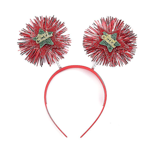 Carnival Headband Sequins Xmas Pompom Star Shape Hairhoop Glitter Headpieces