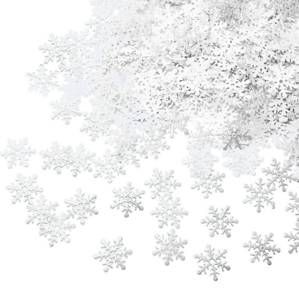 1000 stk Snøflak Konfetti-dekorasjoner til vinter Konfetti Snøfestpakke