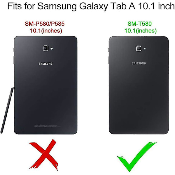 Samsung Galaxy Tab A 10.1 Etui 2016 Sm-t580/t585 Med Skærmbeskytter Børne Stødsikker Robust Cover Blyant Holder Blå