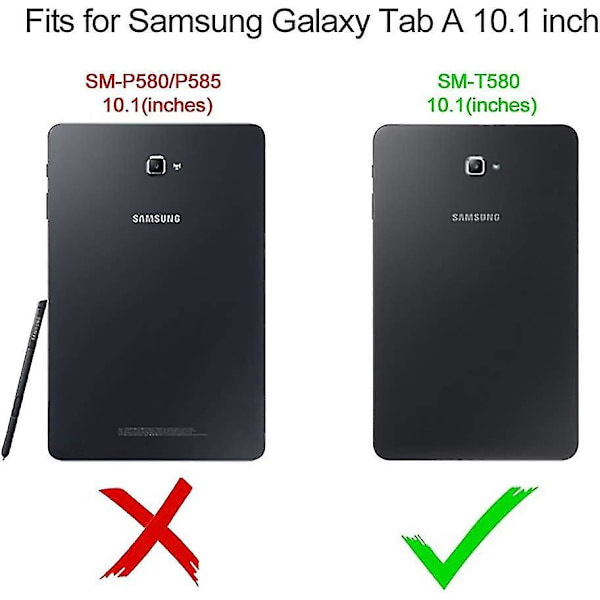 Samsung Galaxy Tab A 10.1 -kotelo 2016 Sm-t580/t585, näytönsuojakalvolla, iskunkestävä ja vahva kotelo lapsille, kynäpidike, sininen