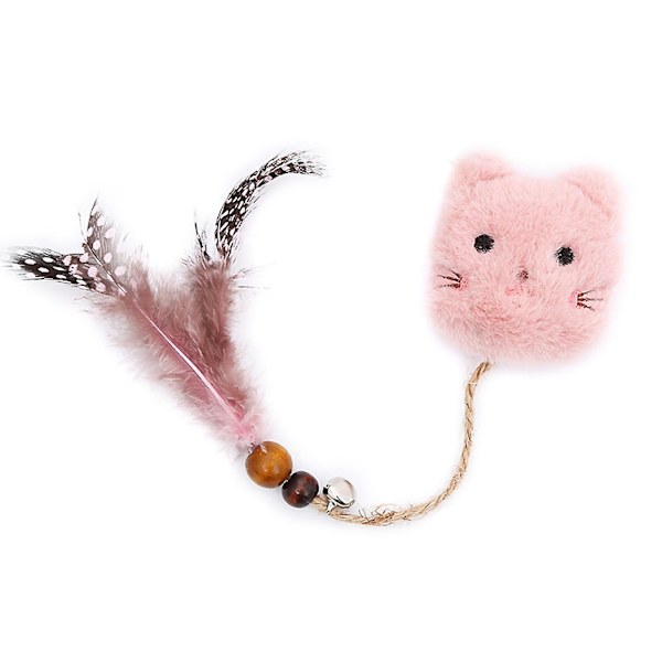 Interaktiv Plysch-Plättestoy för Katt med Fjäder för Jakt (Rosa)