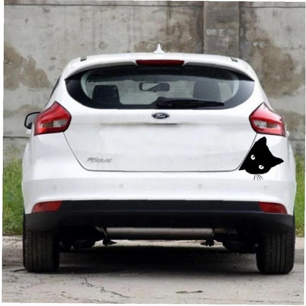 Bilklistermærker Cat Stripes on The Car Body Stickers Sjove dørklistermærker til hjemmevæg Autotilbehør, sort, 18*15 cm